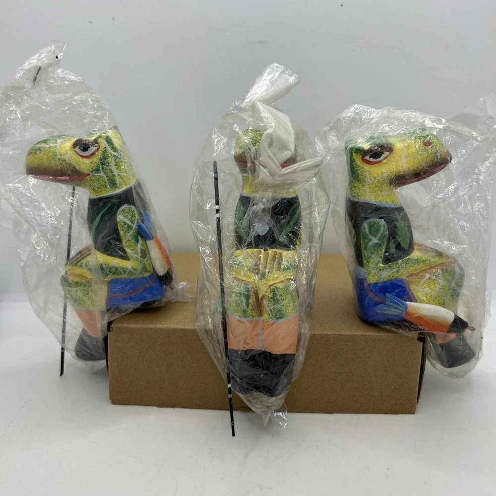 3‎ Folk Art Inspired Shelf Sitting Fisherman Gator With Pole & Fish